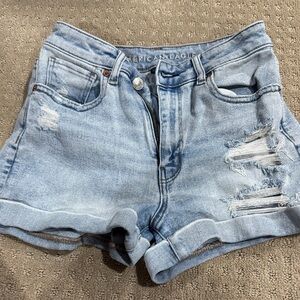 American Eagle Outfitters Light Wash Ripped Jean Shorts